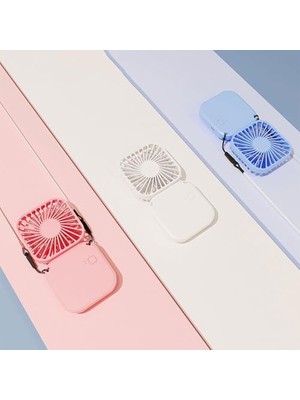 aklow akyoleticaret Taşınabilir Boyun Fanı, USB Şarjlı, Ayarlanabilir Hızlı, 3 Renk Seçeneği (Asorti)
