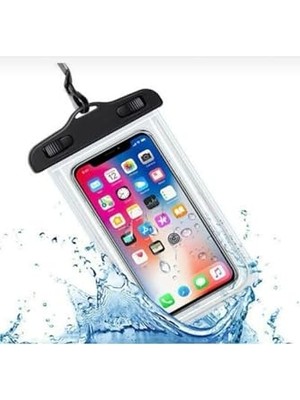 aklow akyoleticaret Siyah Boyun Askılı Su Geçirmez Telefon Kılıfı; Dokunmatik Şeffaf Ekran, Deniz ve Havuz Kullanımı