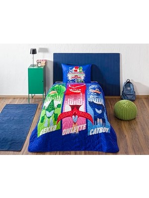 aklow akyoleticaret Pj Masks Power Up Çok Renkli Pamuk-Polyester Tek Kişilik Nevresim Takımı