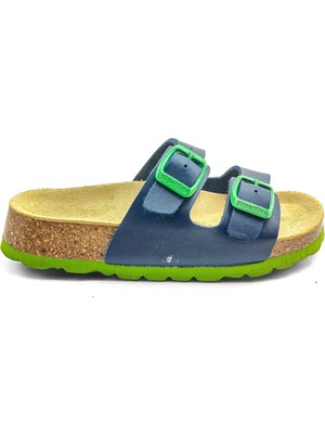 Superfit Ortopedik Çocuk Terlik Çift Bantlı P 800111-8210 - Lacivert Yeşil Blau / Grün