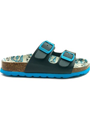 Superfit Ortopedik Çocuk Terlik Çift Bantlı P 800111-8160 Laci Futbol Blau / Mehrfarbıg