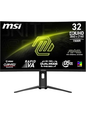 aklow akyoleticaret 32" Mag 321CUPDF Gaming Monitör, Wqhd, Curve 1500R, Rapid Va, 160Hz, 0.5ms (Gtg), Freesync Premium