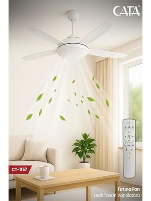 aklow akyoleticaret Fan; CT-1157 Fırtına 122W Ayarlanılabilir Işıklı 3 Renkli Tavan Vantilatörü, TYCAA3E9A2A88D73DCEF7EC00