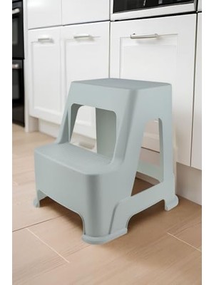 aklow akyoleticaret Buz Gri 2 Basamaklı Mutfak ve Banyo Taburesi