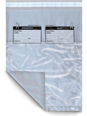 aklow akyoleticaret 30X37+5 cm Cepli Gri Kargo Poşeti, 100 Adet