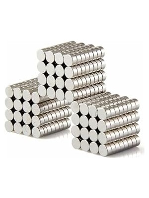 aklow akyoleticaret 100 Adet 6 mm x 2 mm Yuvarlak Güçlü Neodyum Mıknatıs, 100'LÜ Paket