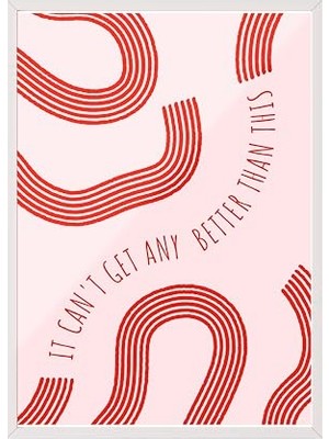aklow akyoleticaret Zestia Beyaz Çerçeveli Tablo; Kırmızı Soyut Desen, Tipografik Spiral Çizim Poster No: 107630 50 x 70