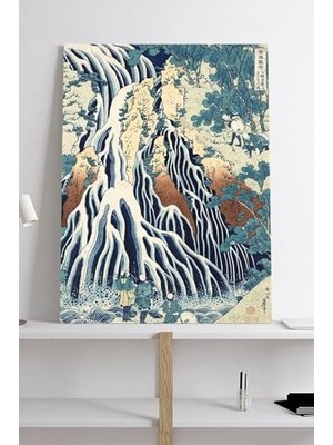 aklow akyoleticaret (PSTER18927) Kirifuri Waterfall -Katsushika Hokusai Sanatsal Kanvas Tablo, 40 x 60