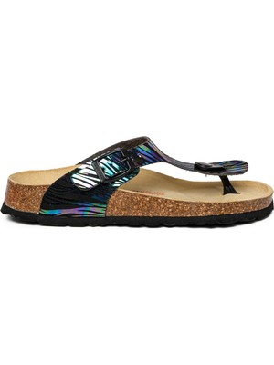 Superfit Ortopedik Genç Terlik Parmak Arası G 000117-0010 Siyah Zebra Schwarz