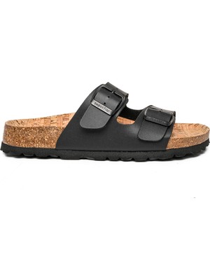 Superfit Ortopedik Genç Terlik Çift Bantlı G 800111-0120 - Siyah Düz Schwarz