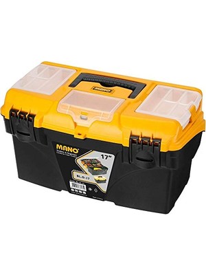 aklow akyoleticaret Blo/17 17 Raflı Organizerli Plastik Kilitli Takım Çantası, Polipropilen, Siyah/sarı, 17 ’’