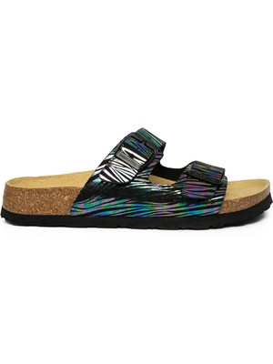 Superfit Ortopedik Genç Terlik Çift Bantlı G 800111-0090 - Siyah Zebra Schwarz