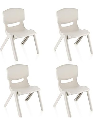 aklow akyoleticaret 4'lü Set Küçük Şirin Çocuk Sandalyesi Latte