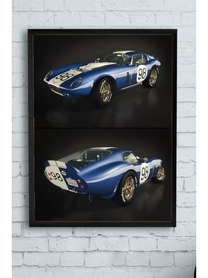 aklow akyoleticaret PSTER13252 Shelby Cobra Daytona Coupe Araba Çerçeveli Tablo 2 (21X30 Cm)