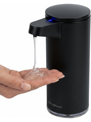 Şanal Demy Haus Sensepro Sensörlü Otomatik Sıvı Sabunluk | Şarjlı Paslanmaz Çelik | 380ML 5 Kademeli Dozaj | Temassız Hijyenik | Banyo ve Mutfak | Siyah