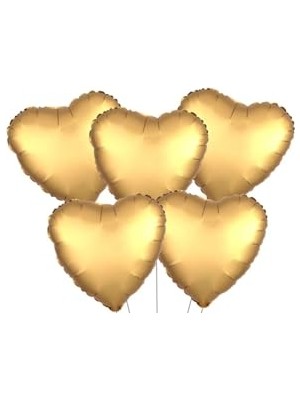 aklow akyoleticaret 5'li Gold Kalp Folyo Balon, 15 Inç