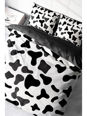 aklow akyoleticaret Çift Kişilik 3D Digital Cow Pamuk Saten Nevresim Takımı, MONOHOME16876HF