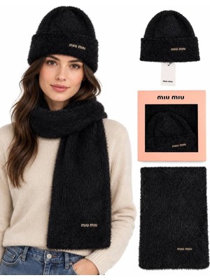 Belirtilmemiş Miu Miu Bere ve Atkı Set