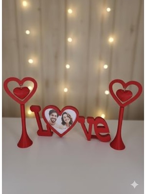 aklow akyoleticaret Romantik Masa Dekoru; Kırmızı, Yemek Masası Aksesuar, Hediye 3'lü Set