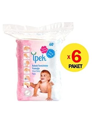 aklow akyoleticaret Bebek Temizleme Pamuğu, 6'lı