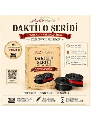 aklow akyoleticaret Kırmızı-Siyah Çift Makaralı Daktilo Şeridi