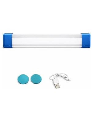 aklow akyoleticaret USB Şarjlı Manyetik LED Dolap Lambası, 3 Kademeli, Kablosuz Montaj, Beyaz Işık