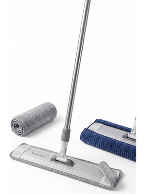 Şanal Mayaglory Mikrofiber Multi Mop - Istenilen Bezle Kullanılabilen Paspas - 45 cm Ekstra Geniş Başlık - 120 cm Çelik Saplı Yüzey Temizleyici Seti