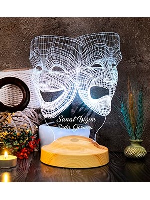 aklow akyoleticaret Tiyatro Sanatçısına Özel 3 Boyutlu Maske LED Lamba