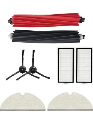 Şanal Roborock ile Uyumlu Q5 Max+Plus-Q5 Pro/ Q5 Pro+Plus/ Q8 Max/ Q8 Max+Plus Yedek Fırça,hepa Filtre,mop Paspas Yedek Parça Aksesuar Seti-Siyah 8 Parça