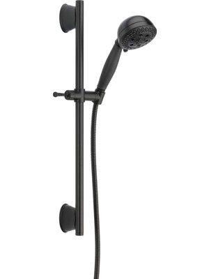 Şanal Delta 51559-BL H2OKINETIK Slayt Çubuğu El Duş Handshower, Mat Siyah