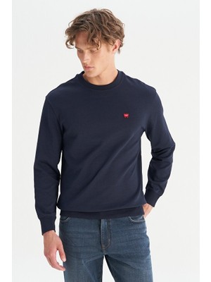 Wrangler Erkek Sweat W2520255410(TW2520255410-GW2520255410) Navy