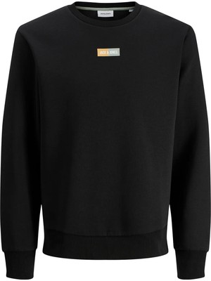 Jack & Jones Jjpan Sweat Crew Neck Smu Erkek Sweat 12310759 Black Onyx