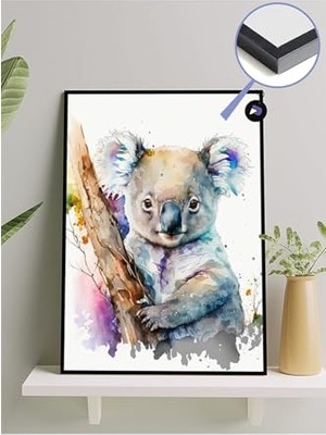 aklow akyoleticaret (PSTER21181) Renkli Koala Hayvan Çerçeveli Tablo, Çerçeveli Poster 40 x 50