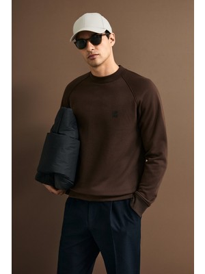 Lufian Blake Erkek Sweat 112030193 Kahverengi