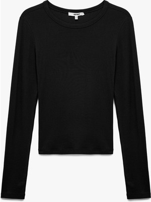 Koton Kadın Uzun Kol T-Shirt 7WAK50005EK Siyah