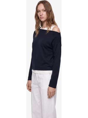 Koton Kadın T-Shirt 7WAL10346IK Lacivert