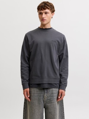 Jack & Jones Jjearchıve Graphıc Sweat Crew Neck Noos Erkek Sweat 12287995 Asphalt