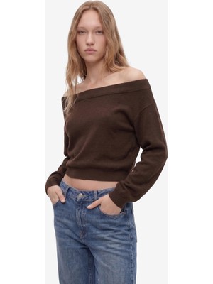 Koton Kadın T-Shirt 7WAL10145IK Kahverengi