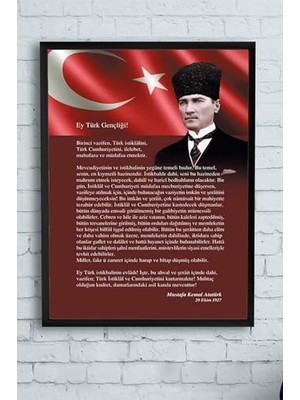 aklow akyoleticaret PSTER11095 Gençliğe Hitabe Çerçeveli Tablo (50X70 Cm)