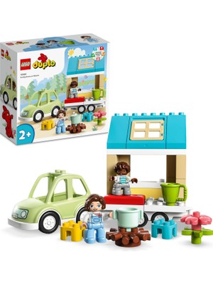 Şanal LEGO Duplo Kasabası Tekerlekli Aile Evi 10986 – 2 Yaş ve Üzeri Çocuklar Için Hediye Fikri, Tekerlekli Oyuncak Ev, Araba, Kamp Ateşi, Fincan ve 2 Figür Içeren Yaratıcı Oyuncak Yapım Seti (31 Parça)