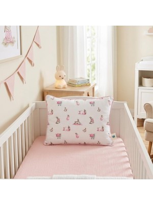 Şanal Deux Lapins Müslin Bebek Yastığı - Bébé Lapin Rose