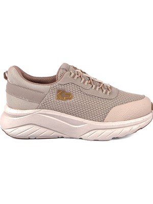 King Paolo Sneaker Tekstil Yürüyüş Kadın Ayakkabı Bağcıklı KP5194 Bej
