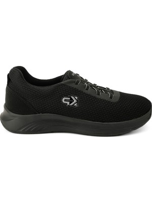 King Paolo Sneaker Tekstil Yürüyüş Kadın Ayakkabı Bağcıklı KP5174 Siyah