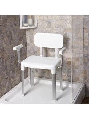 aklow akyoleticaret Beyaz Sırt ve Kol Destekli Cappadocia Banyo Taburesi EVİDEAABB280