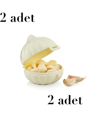 Şanal Sarımsak Saklama Kabı, Sarımsak Şeklinde Tasarım, 2'li Set Bpa Içermez