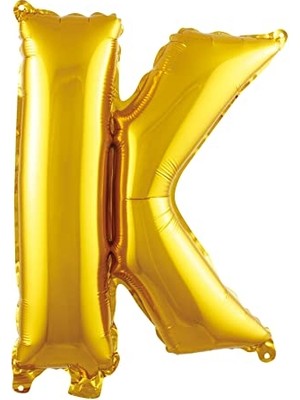 aklow akyoleticaret K Harfi 16 Inç Gold Renk Folyo Balon 36 cm (Altın)