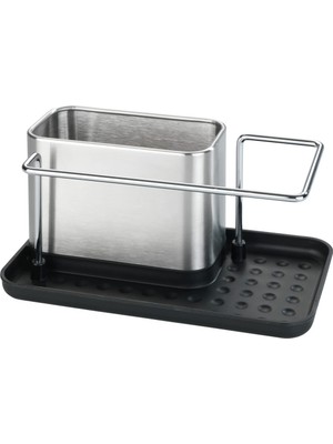 Şanal Wenko Mutfak Lavabo Düzenleyici, Süngerlik, Lavabo Bulaşık Pedi Tutucu, Mutfak Aksesuarları, Lavabo Tutucu, Mutfak Düzenleyiciler, Paslanmaz Çelikten Üretilmiştir, 21 x 10,5 x 12 cm