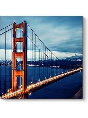 aklow akyoleticaret Golden Gate Köprüsü Gece Işıklı Tablosu 30 x 30