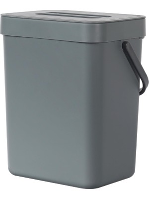 Şanal Eko Pure Mini Duvara Monte Kapaklı Mutfak Çöp Kovası, Yiyecek Atıkları Caddesi, 1,32 Gall / 5 L (Gri)