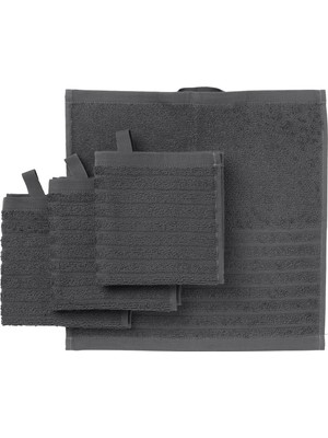 Şanal Ikea 4 Adet El Havlusu, Koyu Gri Renk 30X30 cm Pamuk,4 Li El-Kurulama Havlu